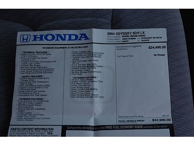 2004 HONDA ODYSSEY LX MINI VAN TIMING BELT DONE 1 LOCAL OWNER CLEAN MUST SEE !!, US $6,990.00, image 89