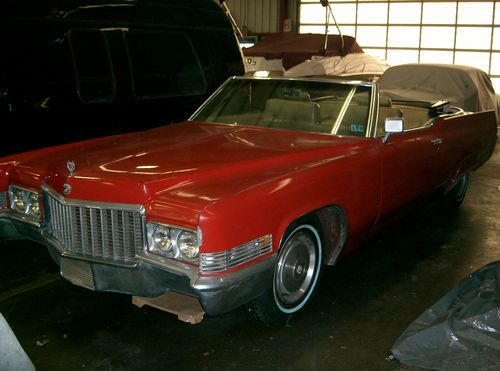 1970 red cadillac deville base convertible 2-door 7.7l