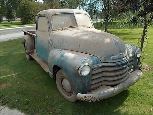 1949 chevrolet pickup model 3/4 ton c20 15" rims runs and drives one family owed