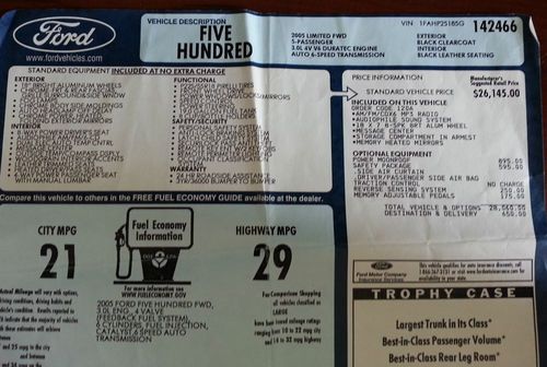 2005 Ford Five Hundred Limited Sedan 4-Door Black, leather, loaded with upgrades, US $4,000.00, image 11