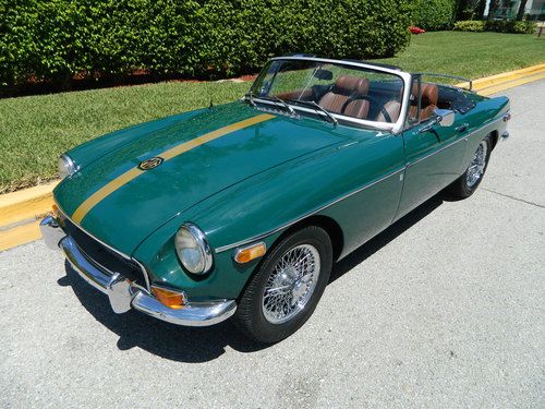 1971 mg mgb british racing green over cognac 1.8l nice restoration drive enjoy