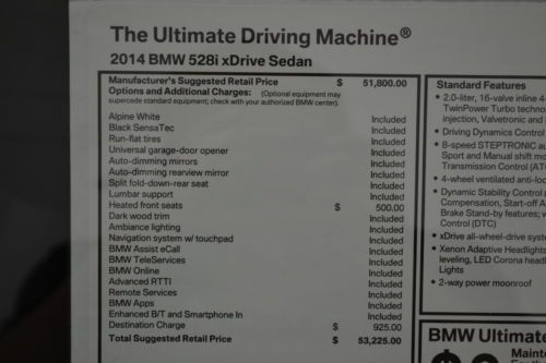 great lease/buy! 14 bmw 528xi navigation heated seats moonroof bluetooth xenon, image 12