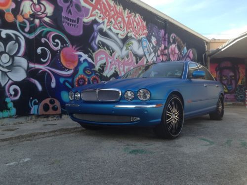 2004 Jaguar XJ8 One Owner 19,700 miles 3M matte blue wrap 22in lexani rims, image 2