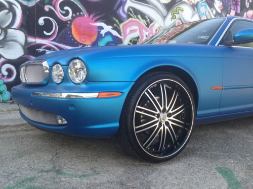 2004 Jaguar XJ8 One Owner 19,700 miles 3M matte blue wrap 22in lexani rims, image 4