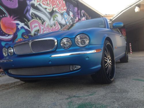 2004 Jaguar XJ8 One Owner 19,700 miles 3M matte blue wrap 22in lexani rims, image 7