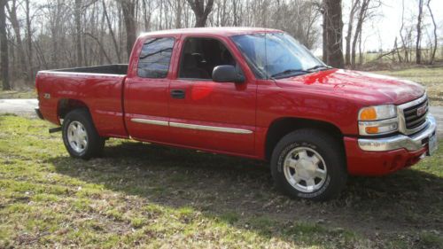 2004 gmc sierra 1500 z71 4x4 red extended cab pickup excellent condition