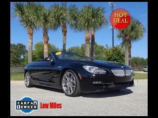 2012 bmw 650i convertible navigation sport seats &amp; more like new triple black