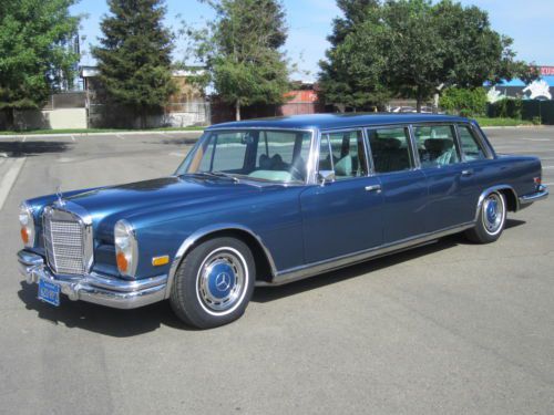 1972 mbz 600 california pullman with factory divider, moonroof,orig blue plate