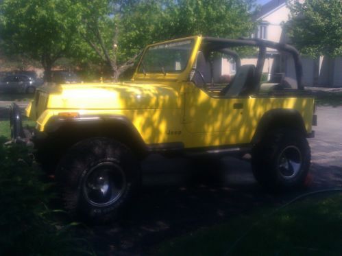 Jeep wrangler sahara &#039;94 lifted custom yellow runs great no issues yj 3.5&#034; lift