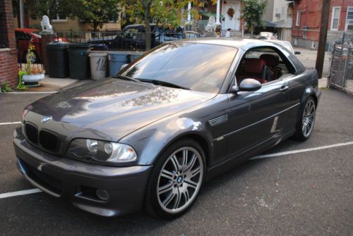 2003 BMW M3 Base Convertible Metallic Grey Red Interior 2-Door Hardtop 59k 3.2L, US $19,500.00, image 12