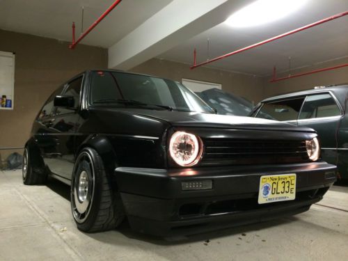 Volkswagen vw golf gti mk2 flared out black on black engine swap interior swap