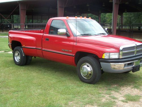 1994, dodge, dually, 3500 series, larimie, v-10, 287 miles, red, good condition