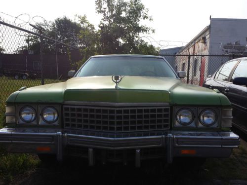 Vintage 1974 rare cadillac coupe d&#039;eville d&#039;elegance persian lime fire mist