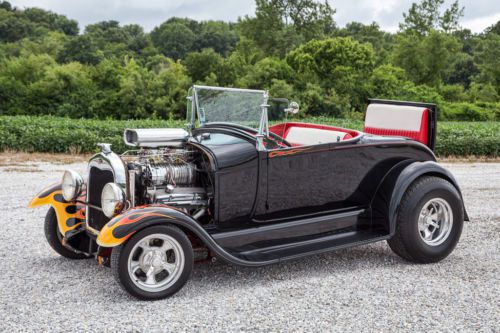 1929 model a street rod, all steel, rumble seat, blown v8, dual 4&#039;s, soft top