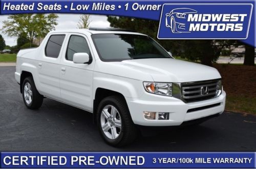 2012 honda ridgeline rtl 4wd crew cab white certified only 10,813 miles 13 14