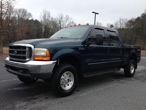 1999 ford f350 4x4 7.3 powerstroke 6 speed srw crew cab lariat! no reserve!!!