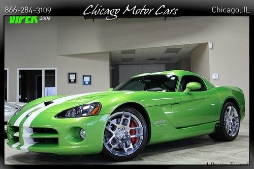 2008 dodge viper srt-10 coupe only 5k miles! snakeskin green with white stripes$