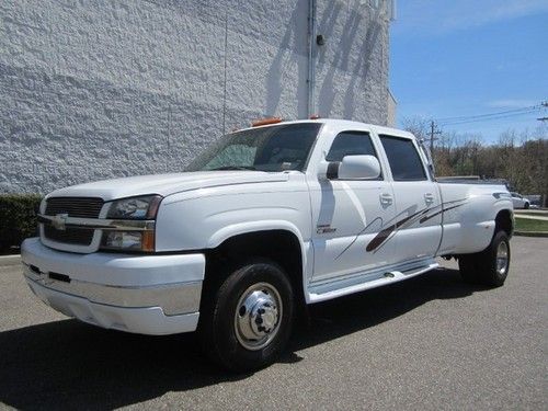 Duramax 6.6 dually diesel leather chrome wheels white