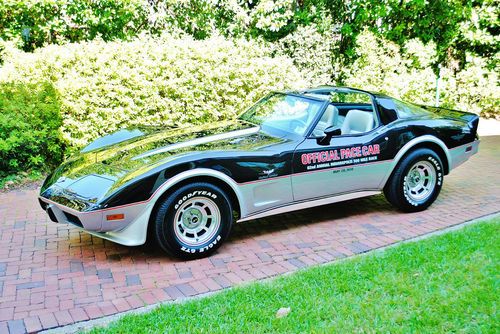 Cherry real deal 1978 chevroleet corvette indy 500 pace car t-tops documented .