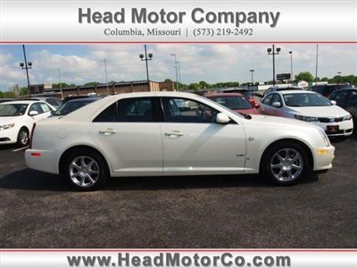 2007 cadillac sts 4dr sdn v6 low miles sedan automatic gasoline, 3.6l white