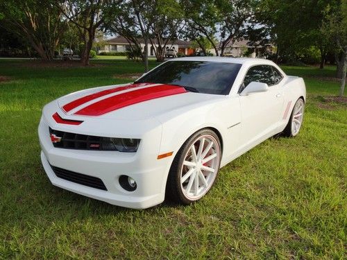 * 2011 camaro 2ss custom rare ! summit white &amp; inferno orange k&amp;n borla vossen *