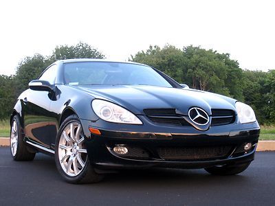 2005 mercedes-benz slk 350 roadster 6-spd manual -  carfax 2 owner - black/red