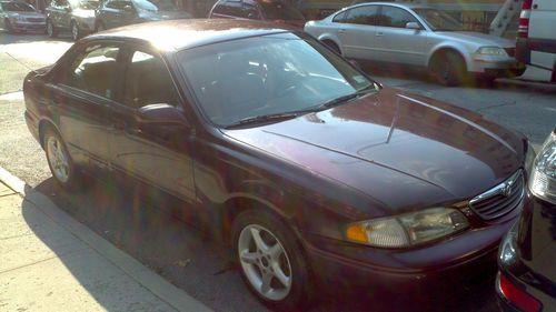 1998 mazda 626 lx burgundy  mica leather tan interior 4dr sedan