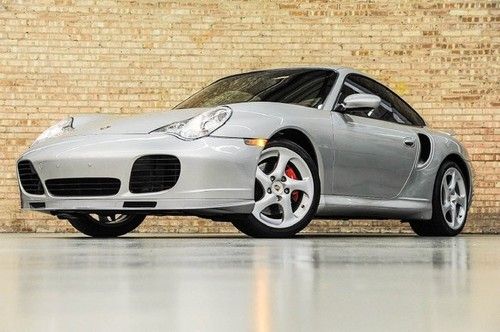 2002 porsche 911 turbo! rare silver/red! tiptronic! wood pkg! only 6k mi!