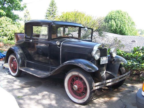 Original ford model a rumble seat coupe barn find side mount runs great