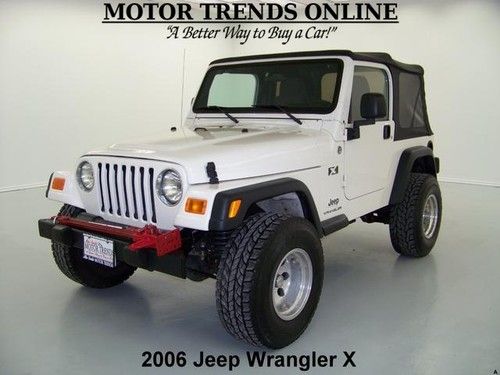 4x4 softtop custom wheels hi lift jack 6 speed cd audio 2006 jeep wrangler x 66k