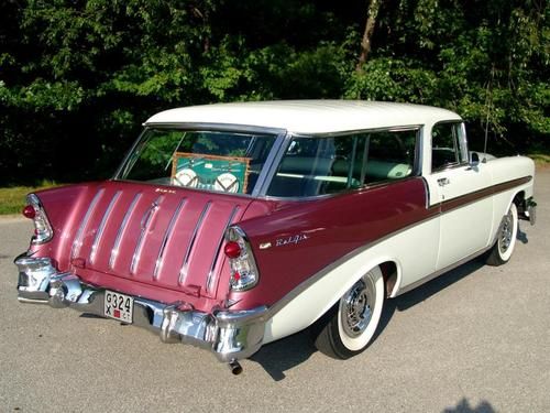 1956 chevrolet nomad rotisserie restoration factory a/c ps pb ezi red oxide mint