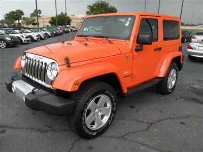 2012 jeep wrangler  orange/black automatic heated seats, navigation export ok fl
