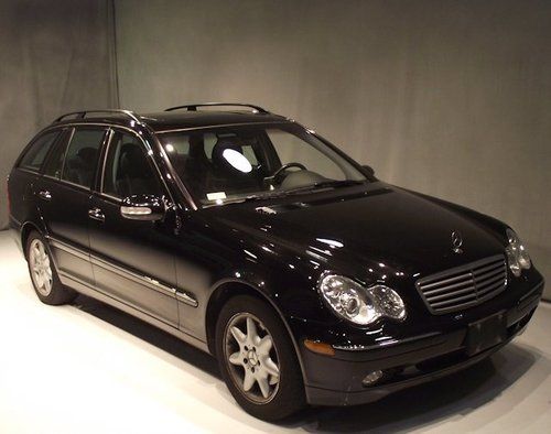 2004 04 mercedes-benz c240 4matic wagon blk/blk awd auto 2 owner clean carfax!!!