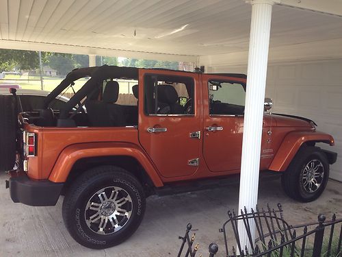 2011 Jeep Wrangler Unlimited - Mango Tango color with hard and soft tops, US $27,950.00, image 3
