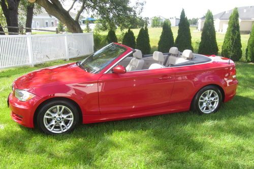 2009 bmw 128i red convertible 2-door 3.0l original owner, non-smoker,garage kept