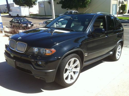 2006 bmw x5 4.8is black on beige suv clean carfax certified