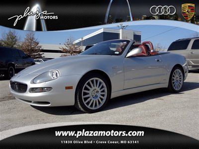 2002 maserati gransport spyder convertible silver with red leather 13k miles!