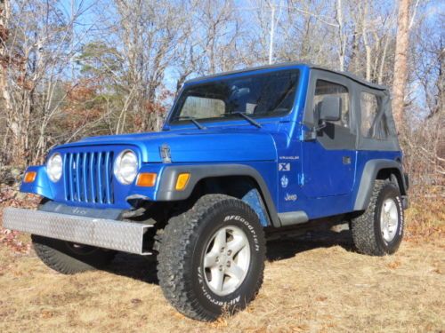 Blue 4x4 5 speed 6 cyl new tires alloys convertible half doors serviced