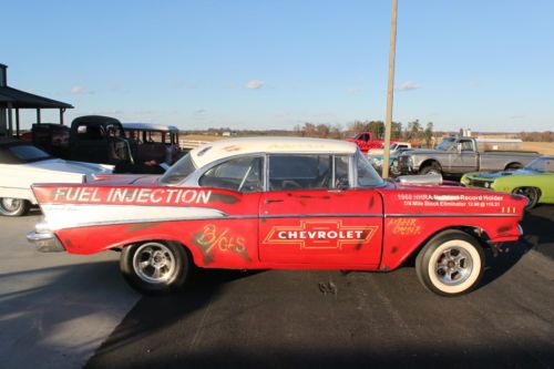 57 chevy gasser 2 door hardtop(super solid)383/auto