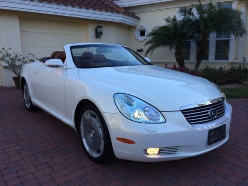 2005 lexus sc 430 hard-top convertible pearl white immaculate leather