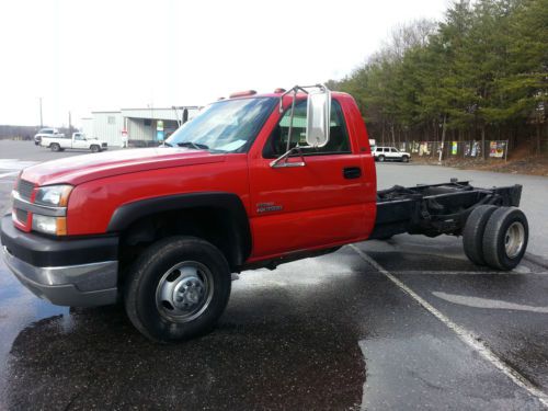 2003 chevrolet silverado 3500 hd 4x4 cab chassis flat bed dump landscape body