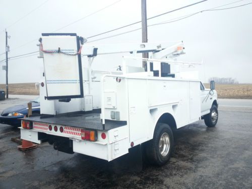 1997 ford f-450 utility truck with 35&#039; onan bucket lift