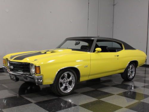 396 ci big-block, custom yellow paint, nicely restored, buckets, console, 17&#034;