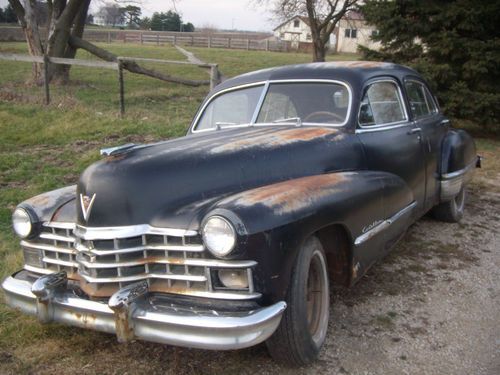 1947 cadillac fleetwood sedan all original flathead v-8  &amp; 6-volt runs