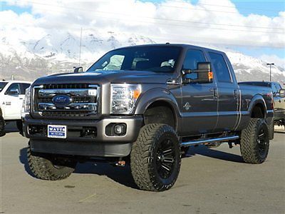 Ford crew cab lariat 4x4 powerstroke diesel custom new lift wheels tires nav