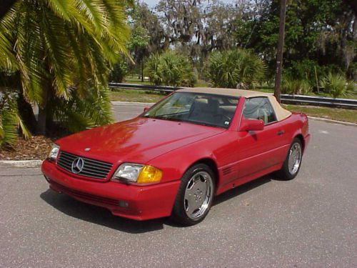 1994 red mercedes 500sl with hard top  excellent condition a must look at car!!