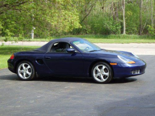 2002 porsche boxster 96k mi midnight blue/gray 5 speed 1 owner heated seats