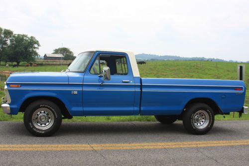 1973 f-100 351m v8 longbed nice! ford bahama blue