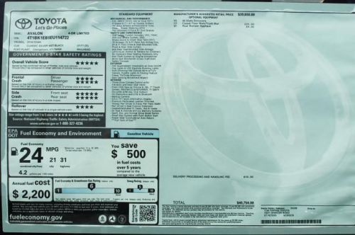 2014 Toyota Avalon Limited, US $38,754.00, image 2