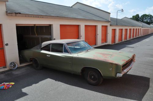1968 dodge charger 318 + 727 - all original - restorable - green w/ vinyl top